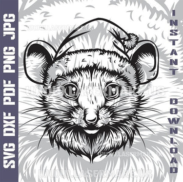 Santa Mouse Laser and Cricut SVG Vector Files